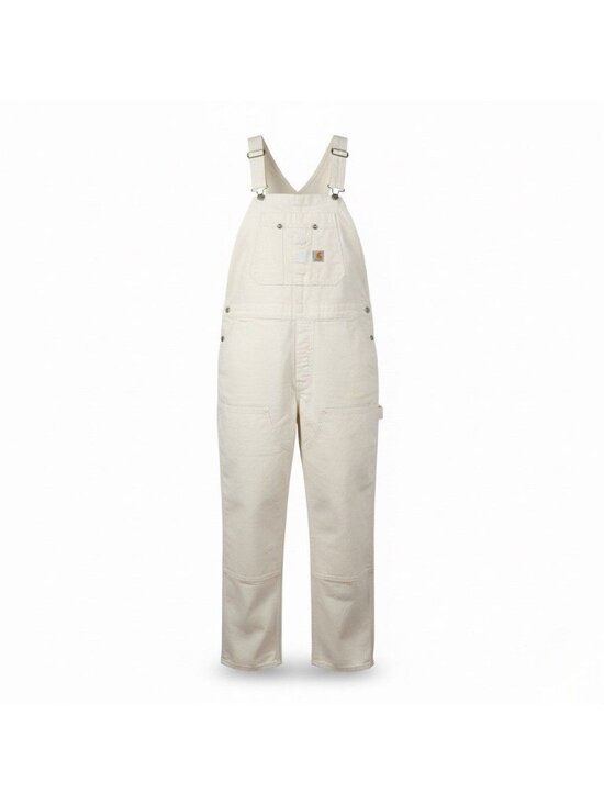 Carhartt Pants - Carhartt Womens White Canvas Rugged Flex Bib Overalls Loose Fit Sz XL (16-18)